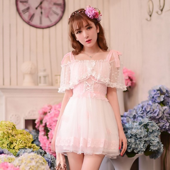 Princess-sweet-lolita-dress-Candy-rain-cute-Japanese-style-princess-Summer-new-Condole-belt-Dew-shoulder