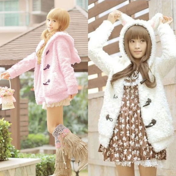 Bunny Coat in Pink or White