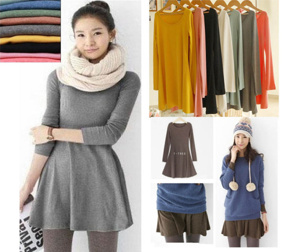 2015-Fashion-Europe-and-America-Elegant-Ladies-Autumn-Basic-Dresses-Korean-Novelty-Women-Solid-Color-Long