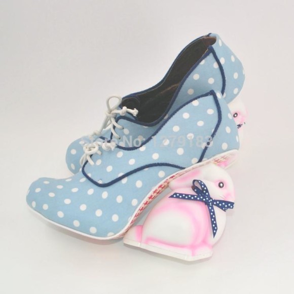 High-quality-new-fashion-cute-dots-pink-bunny-heel-shoes-alternative-height-increasing-high-heel-shoes