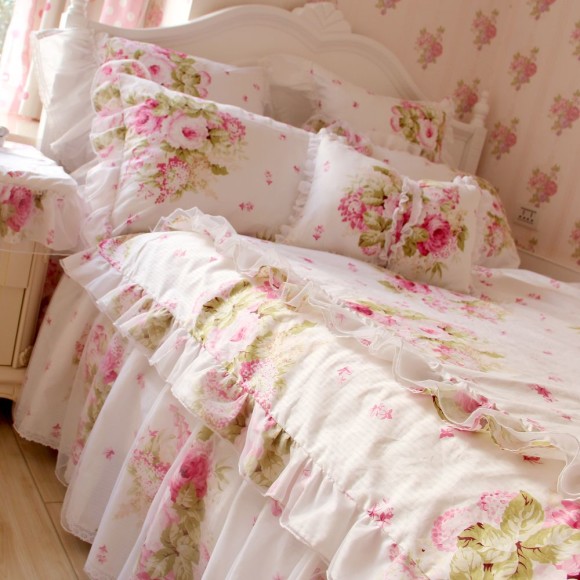 S-V-Luxury-Korean-floral-bedding-sets-pink-bedclothes-3d-designer-bed-linen-lace-duvet-covers