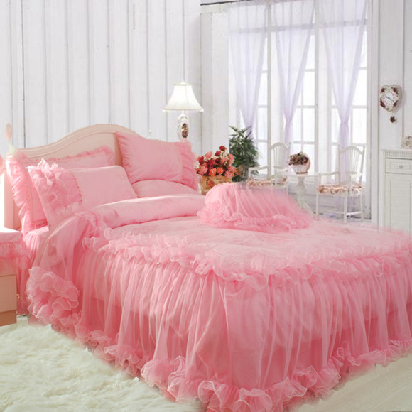 S-V-Mordern-Korean-bedding-sets-designer-bedclothes-luxury-pink-bed-linen-lace-duvet-cover-christmas