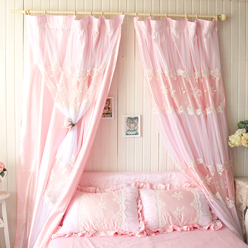 S-V-ikea-korean-high-quality-pink-princess-window-curtain-lace-tulle-drapes-bedroom-curtains-magic