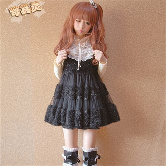 2014-NEW-Autumn-Winter-dress-for-Girls-Women-Lolita-dress-white-pink-black-Lovely-Moe-Japanese