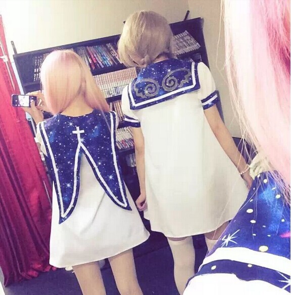J-fashion-sailor-collar-hag-collar-starry-sky-navy-lolita-dress-white-cute-cosplay-mini-dresses