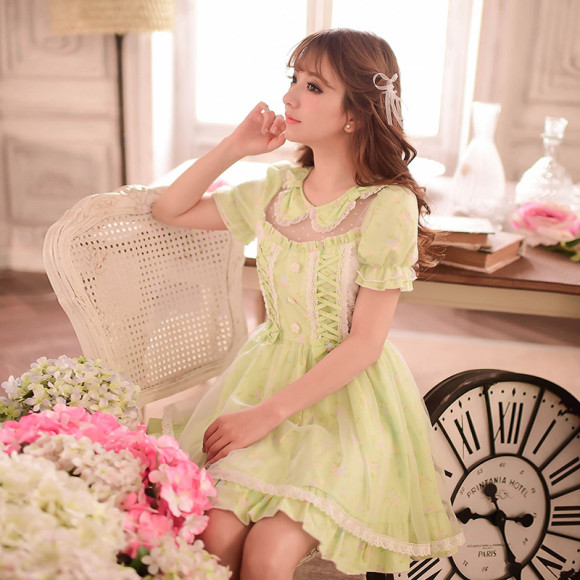Princess-sweet-lolita-dress-Candy-rain-Japanese-style-Summer-Pure-and-fresh-sweet-bow-bind-floral