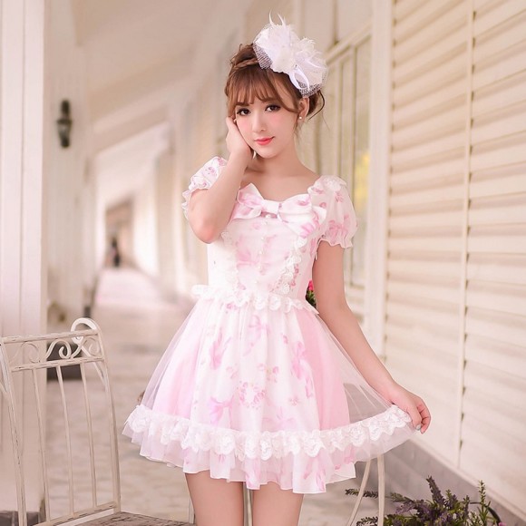 Princess-sweet-lolita-dress-Candy-rain-Summer-Japanese-style-sweet-bow-printing-chiffon-princess-dress-WL112