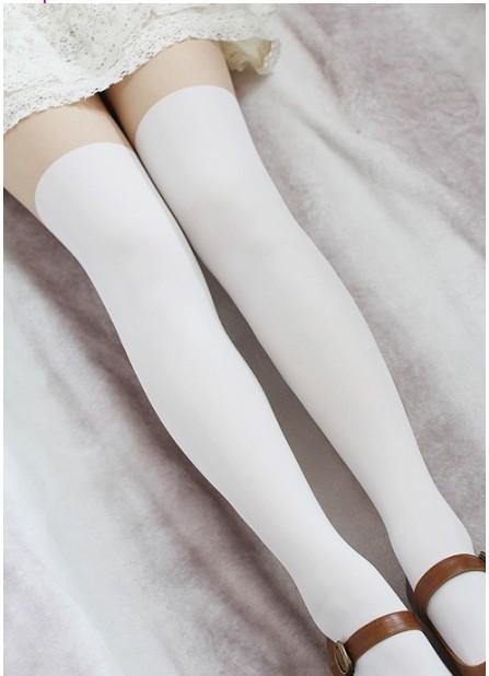 Princess-sweet-lolita-pantyhose-Up-is-skin-color-thigh-under-is-white-tights-false-high-student