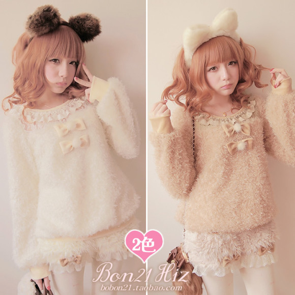 Crescendos-bobon21-lace-hair-ball-patchwork-sheep-sweater-t0945