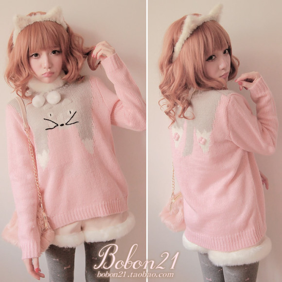 Princess-sweet-lolita-sweater-Bobon21-winter-new-arrival-small-totoro-soft-fenfen-sweater-t0950-lolita-clothing