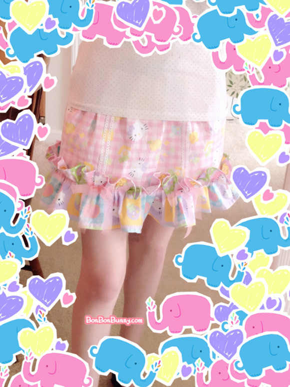 hello kitty fairy kei skirt sewing tutorial (27)