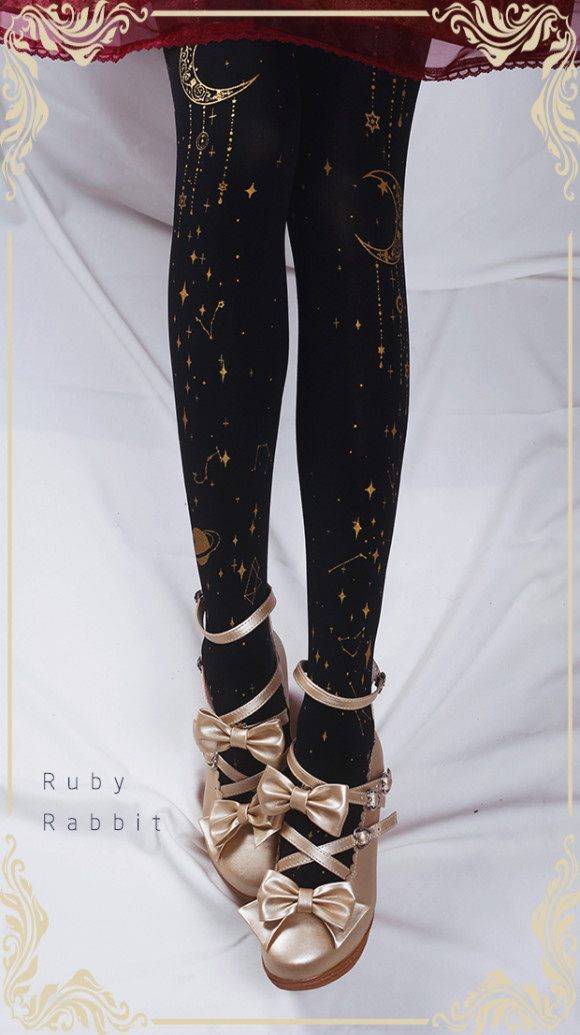 Romantic Fancy Printed Tights for Lolita or Other Elegant Coords (2)