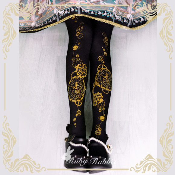 Romantic Fancy Printed Tights for Lolita or Other Elegant Coords (4)